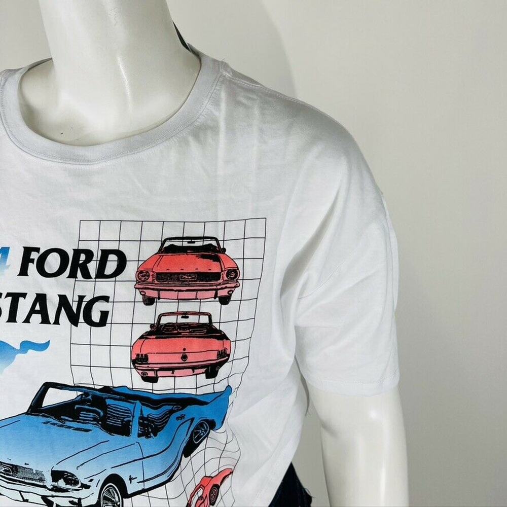 New Forever 21 Sz 2X Plus Top Ford Mustang 1964 Top White Cropped NWT - Picture 3 of 7